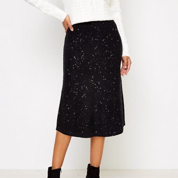 Sequin Sweater Midi Skirt Loft XXSP - Picture 1 of 7